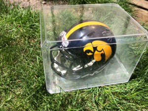 Iowa Hawkeye Mini Football Helmet Autographed by Jared Devries