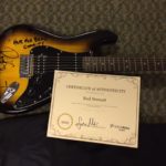 Rod Stewart Autographed Guitar