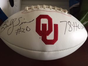 Oklahoma Football Signed by Billy Sims